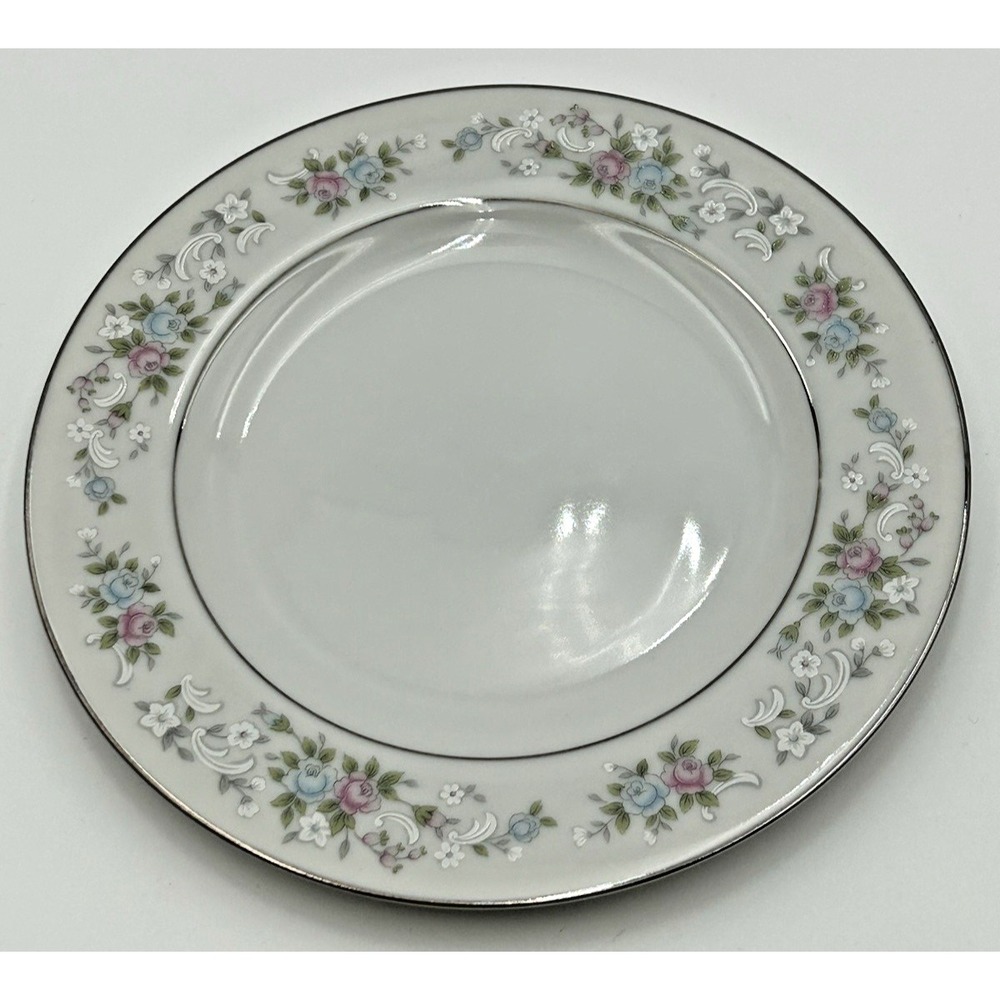 Carlton Fine China Corsage Floral Platinum Lining Dessert Plate 6.75" Japan 481